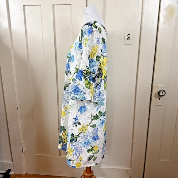 Harlow & Rose Colorful Floral Boho Coastal Festival Hippie Maxi Lace Dress 2X - Picture 3 of 8